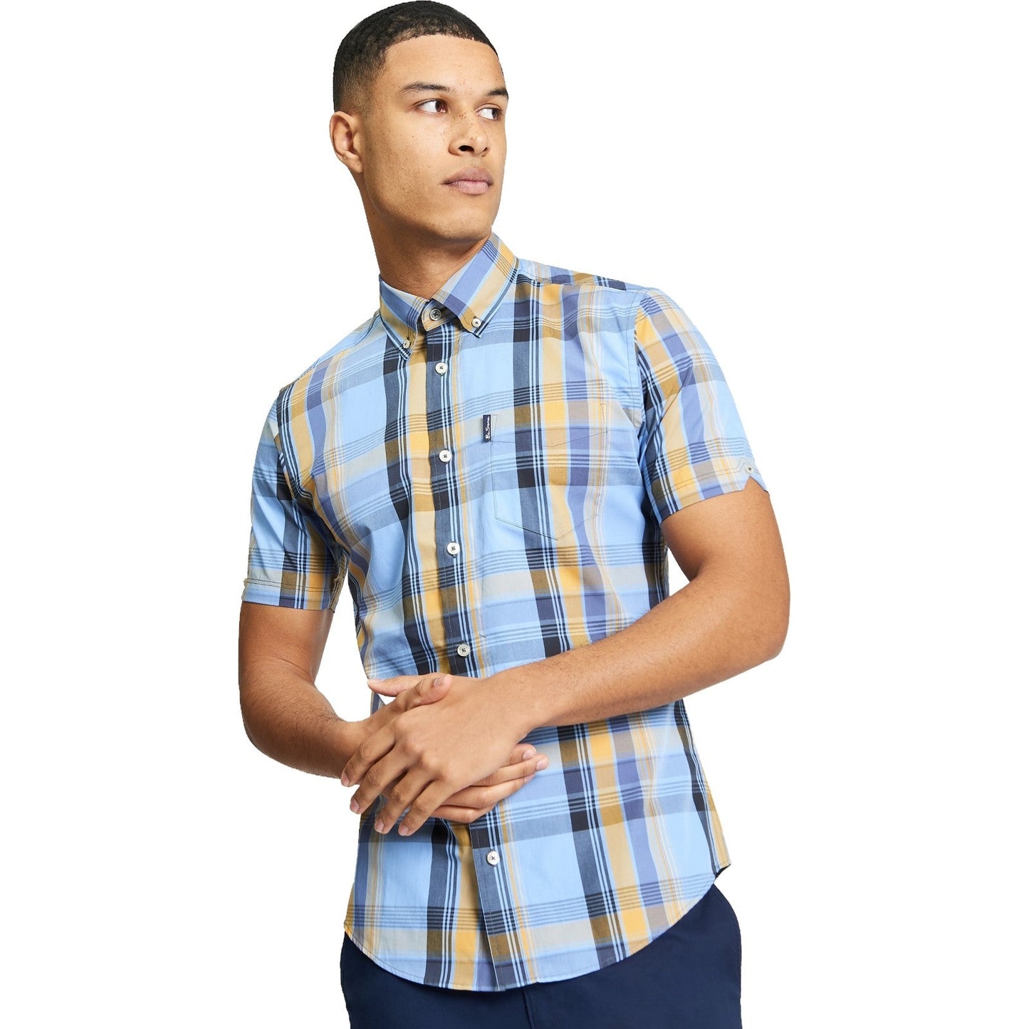Ben Sherman Mens Block Check Short Sleeve Shirt