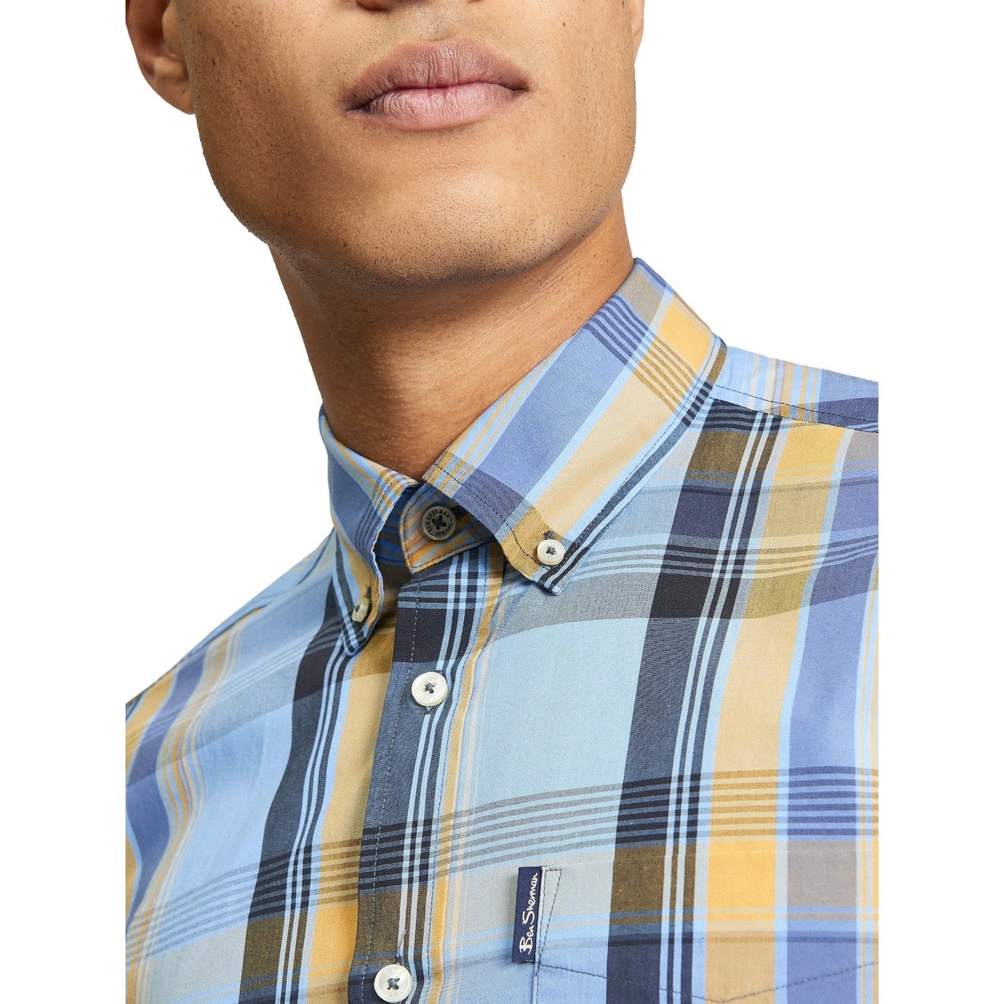 Ben Sherman Mens Block Check Short Sleeve Shirt