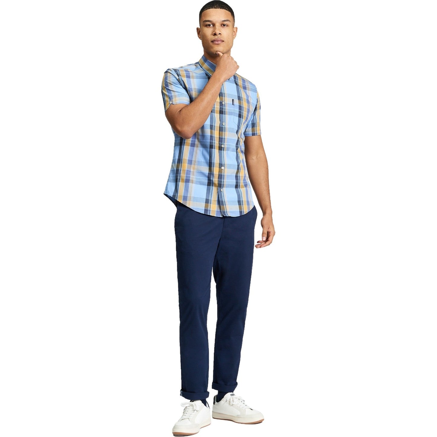 Ben Sherman Mens Block Check Short Sleeve Shirt