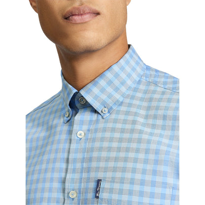 Ben Sherman Mens Linear Gingham Short Sleeve Shirt