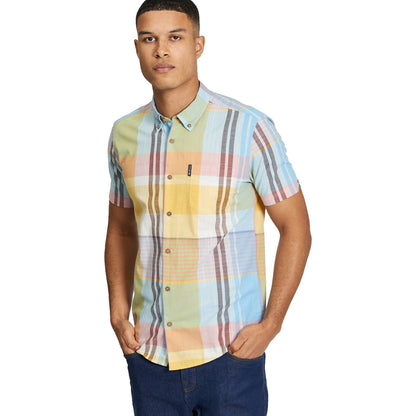 Ben Sherman Mens Large Madras Check Short Sleeve Shirt