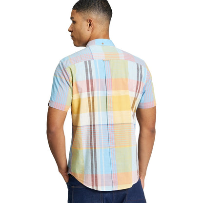 Ben Sherman Mens Large Madras Check Short Sleeve Shirt