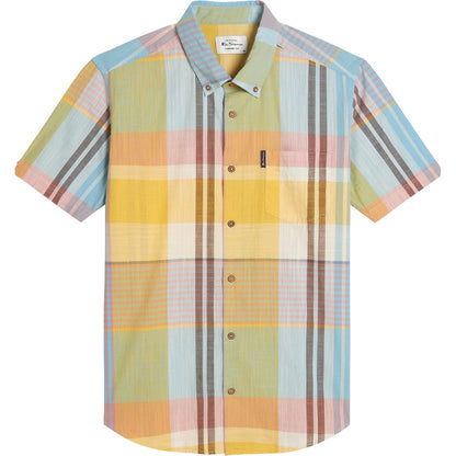 Ben Sherman Mens Large Madras Check Short Sleeve Shirt