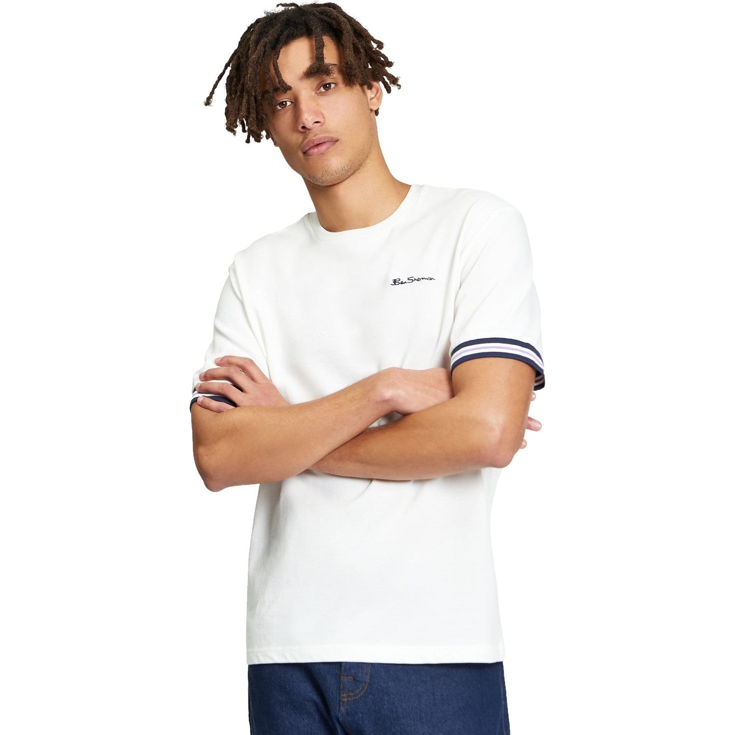 Ben Sherman Mens Pique Tipped Short Sleeve T-Shirt