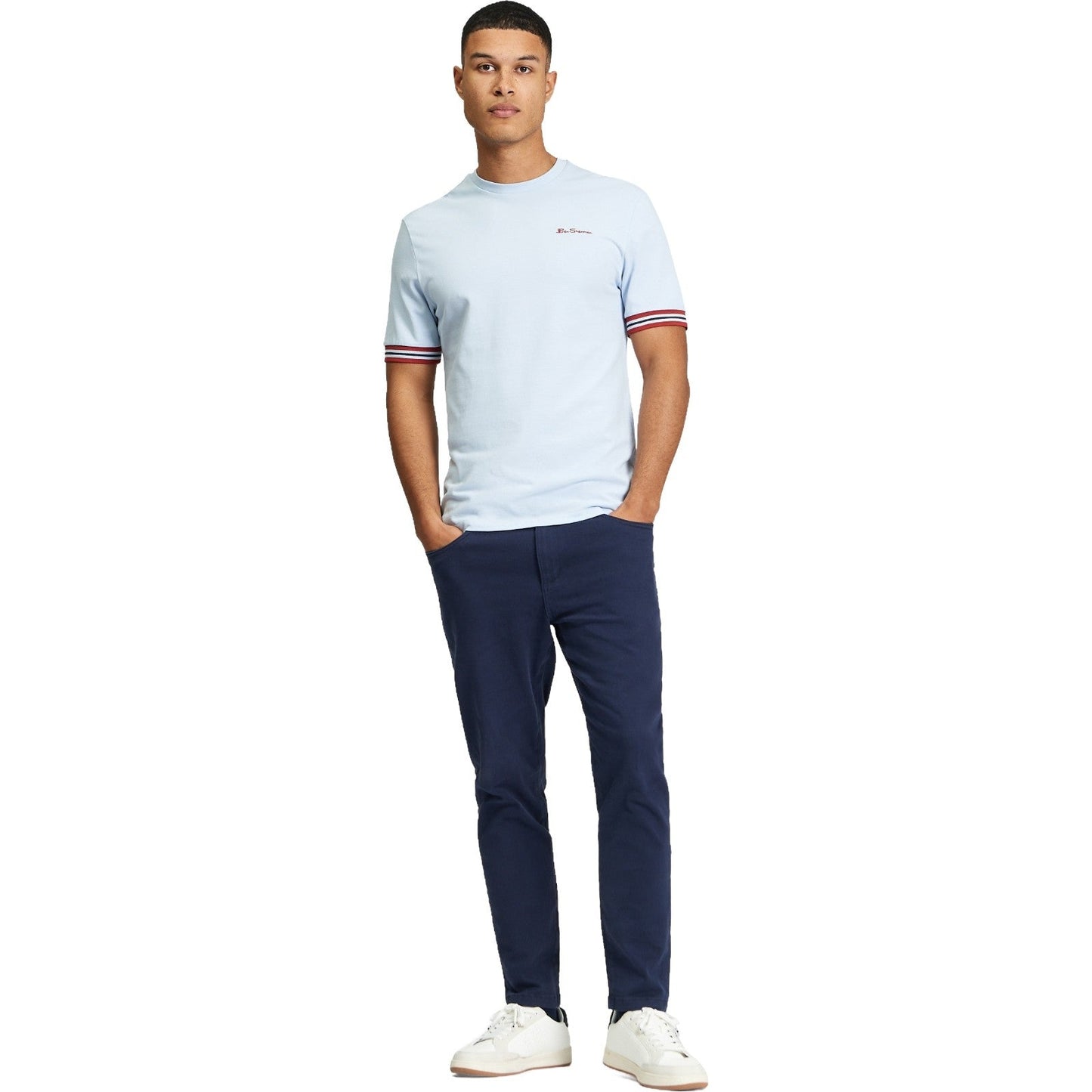 Ben Sherman Mens Pique Tipped Short Sleeve T-Shirt