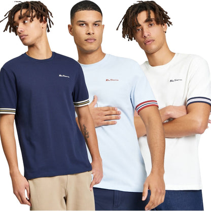 Ben Sherman Mens Pique Tipped Short Sleeve T-Shirt