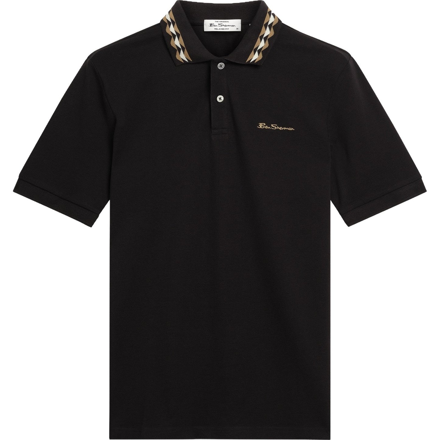 Ben Sherman Mens Collar Interest Short Sleeve Polo Shirt