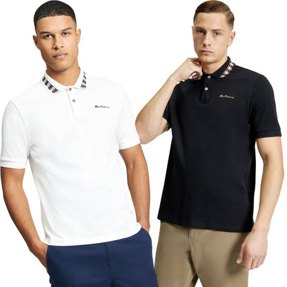 Ben Sherman Mens Collar Interest Short Sleeve Polo Shirt