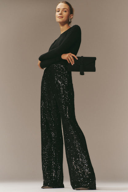 Black Sequin Tatum Pants