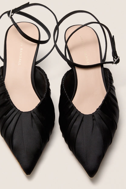 Black Satin Rio Heels