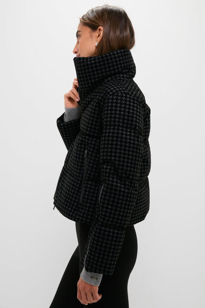 Black Tech Pied de Poule Short Jacket