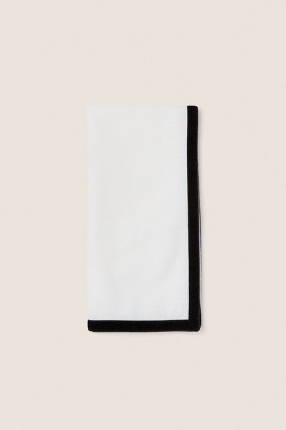 Black Velvet Trim Napkins Set of 4