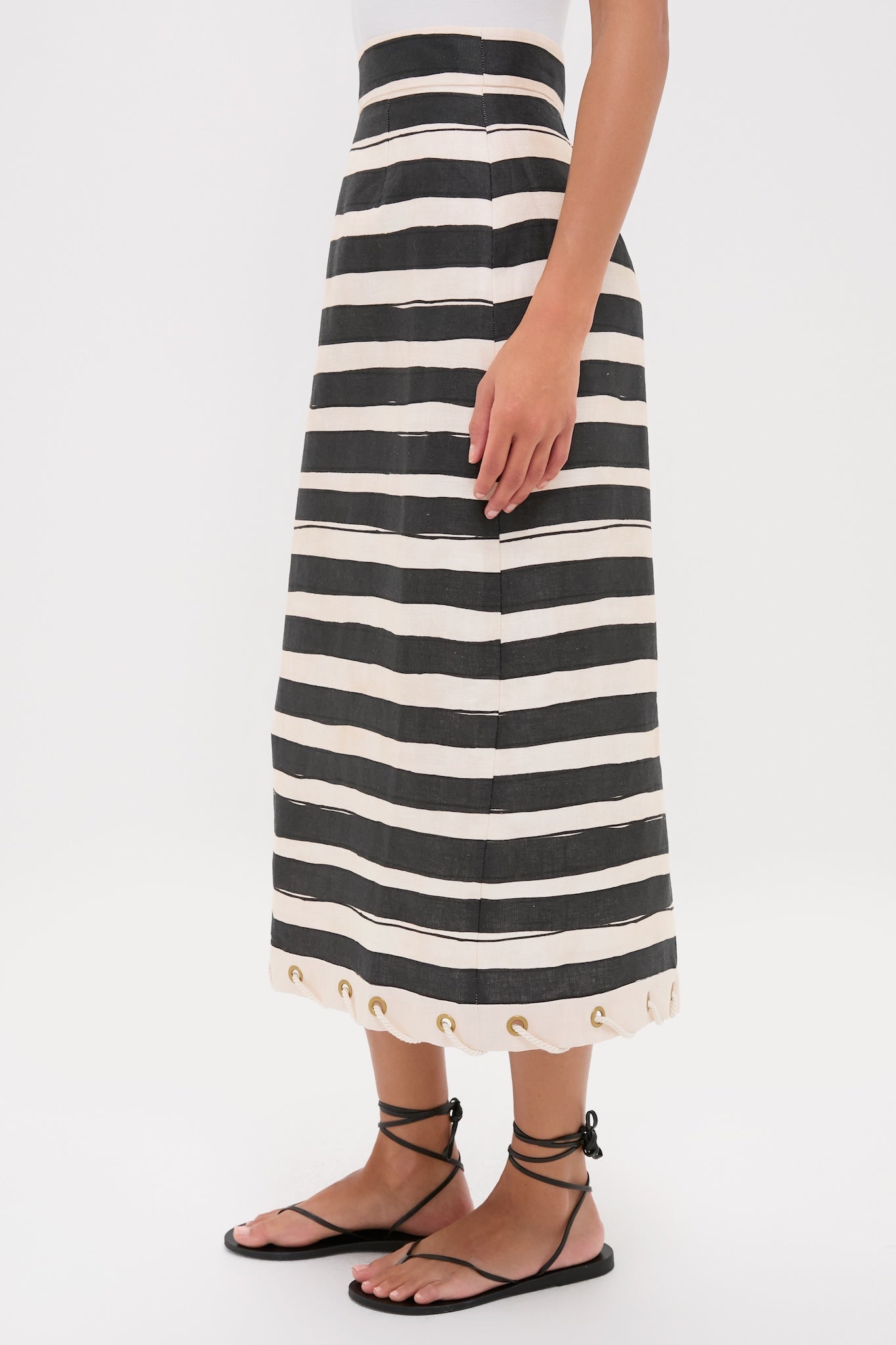 Black Stripe Story Pencil Skirt