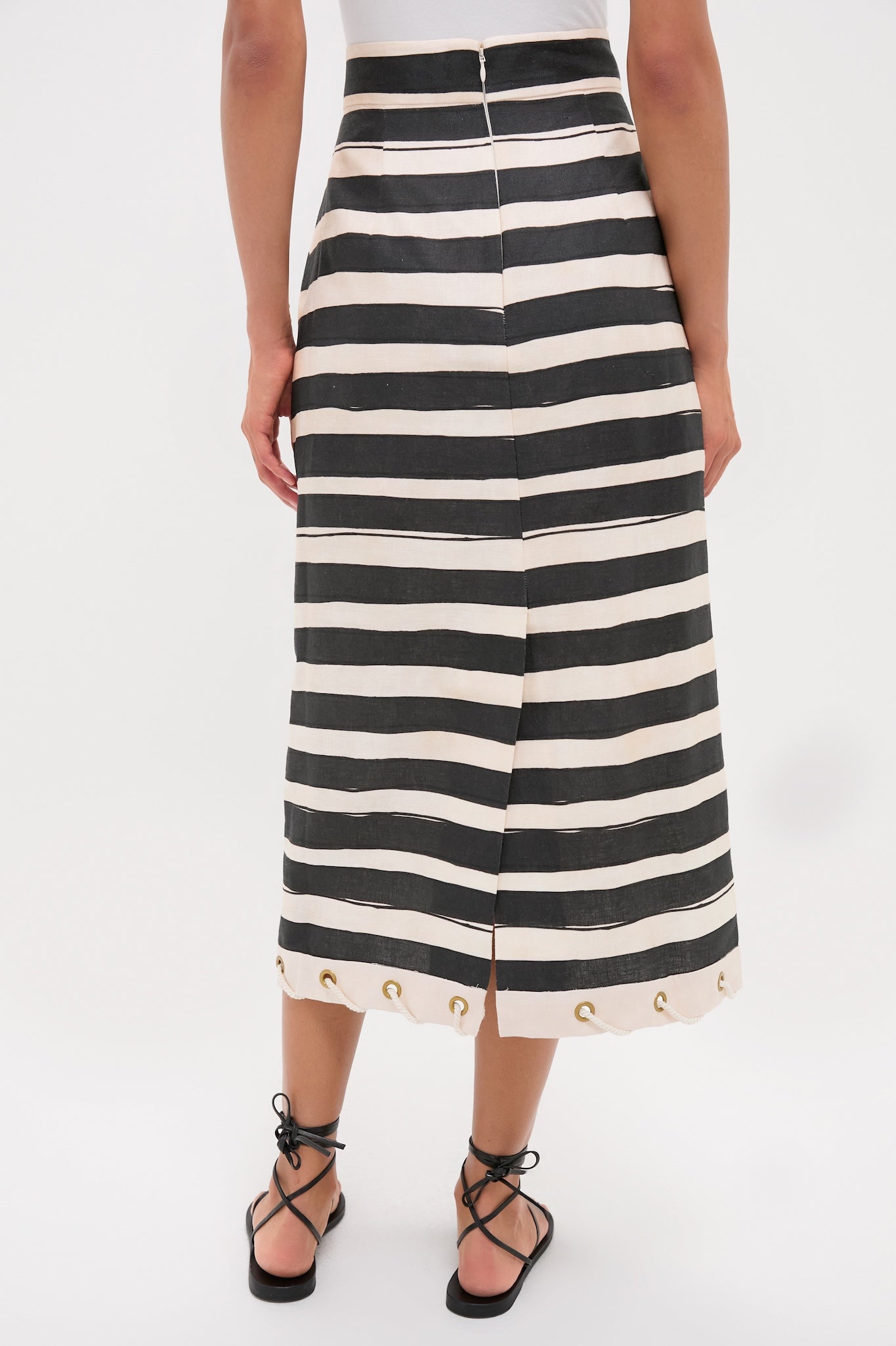 Black Stripe Story Pencil Skirt