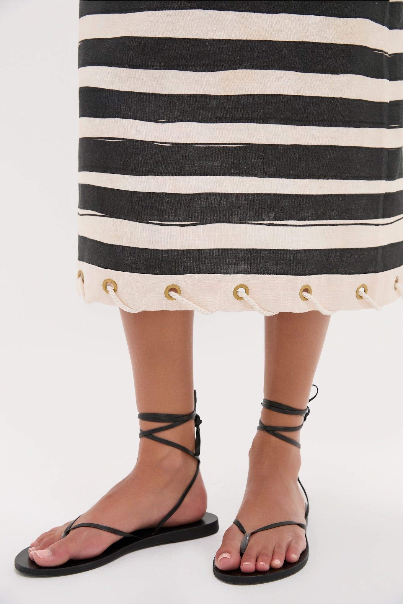 Black Stripe Story Pencil Skirt