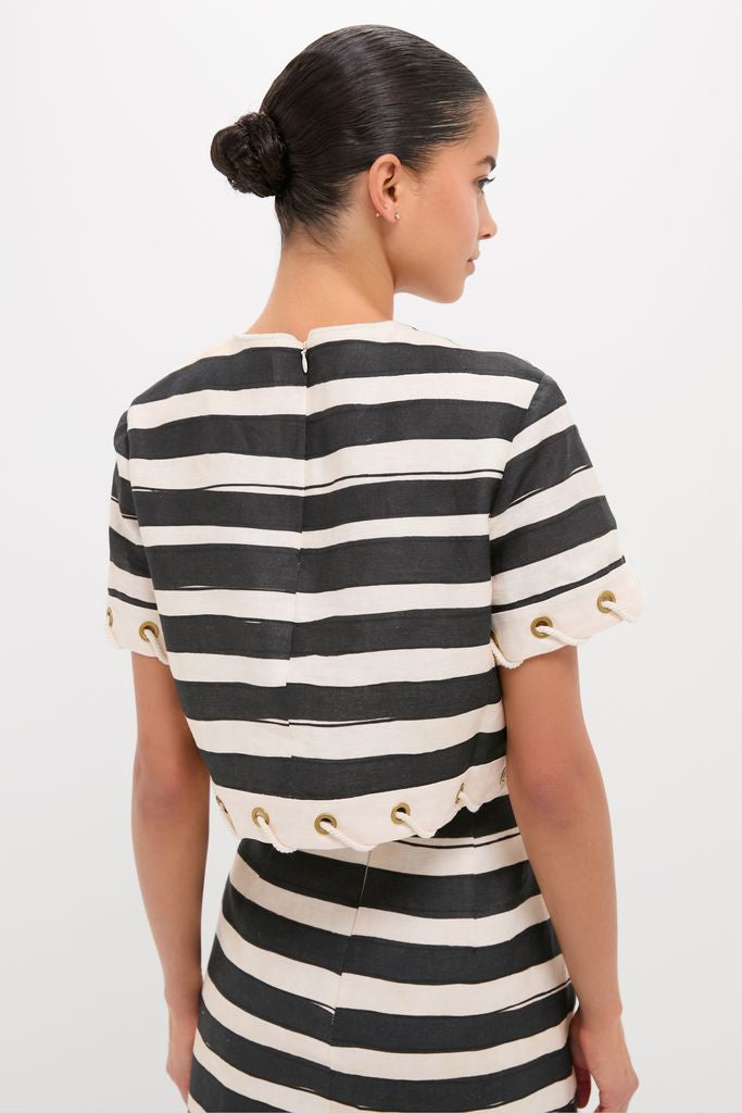 Black Stripe Story Top
