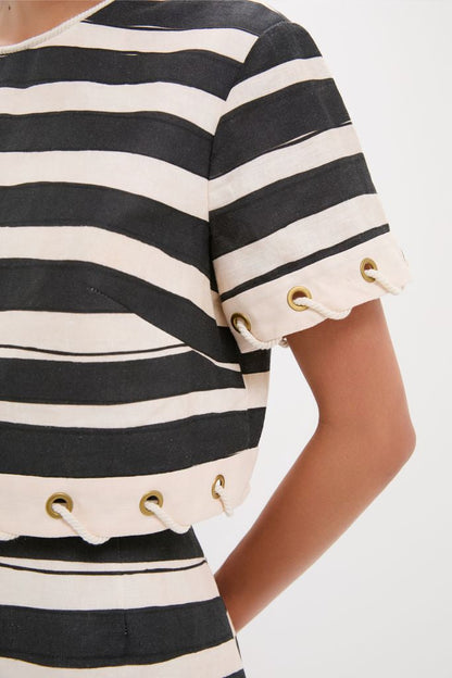 Black Stripe Story Top
