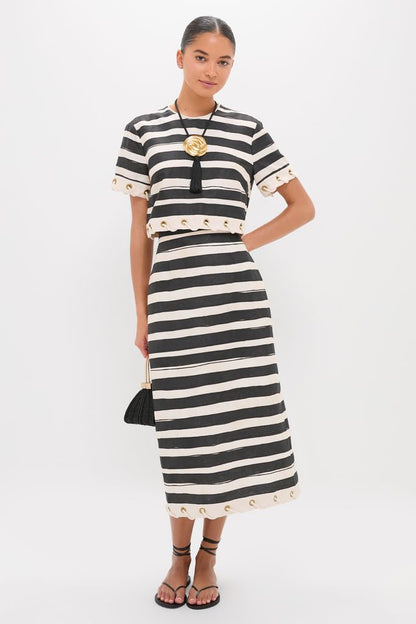 Black Stripe Story Top