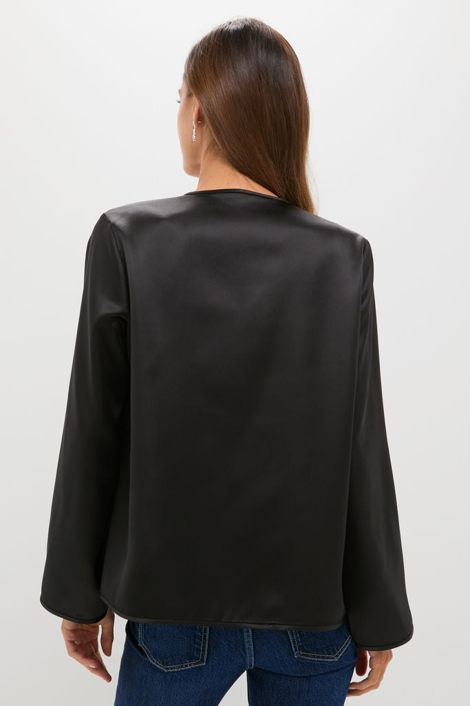 Black Satin Tatiana Blouse