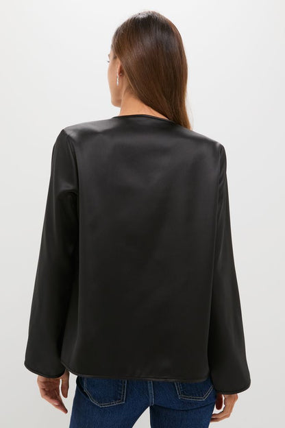 Black Satin Tatiana Blouse