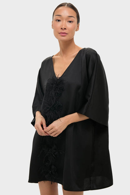 Black Satin Diane Mini Dress