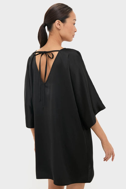 Black Satin Diane Mini Dress