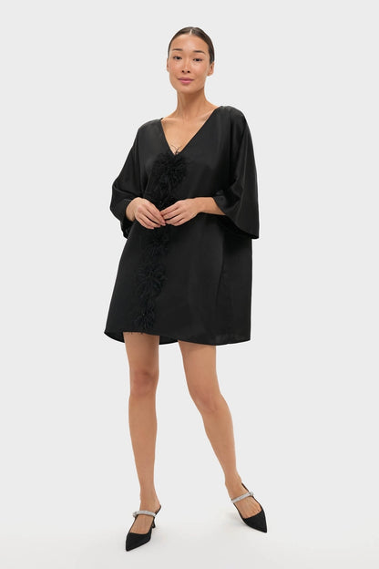 Black Satin Diane Mini Dress