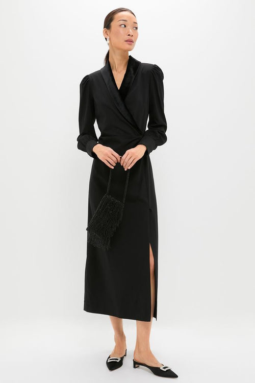 Black Long Sleeve Mariella Maxi Dress