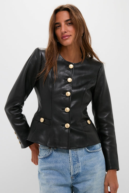 Black Mariella Collarless Blazer
