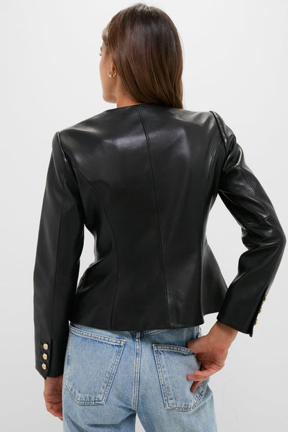 Black Mariella Collarless Blazer