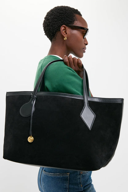 Black Suede Large Sprout Tote