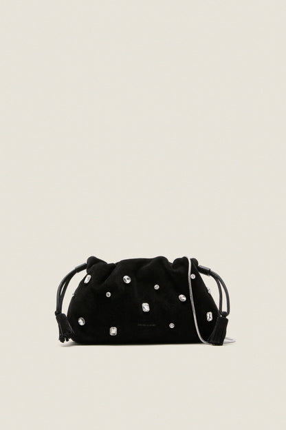 Black Small Crystal Stash Bag