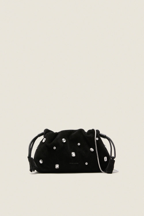 Black Small Crystal Stash Bag