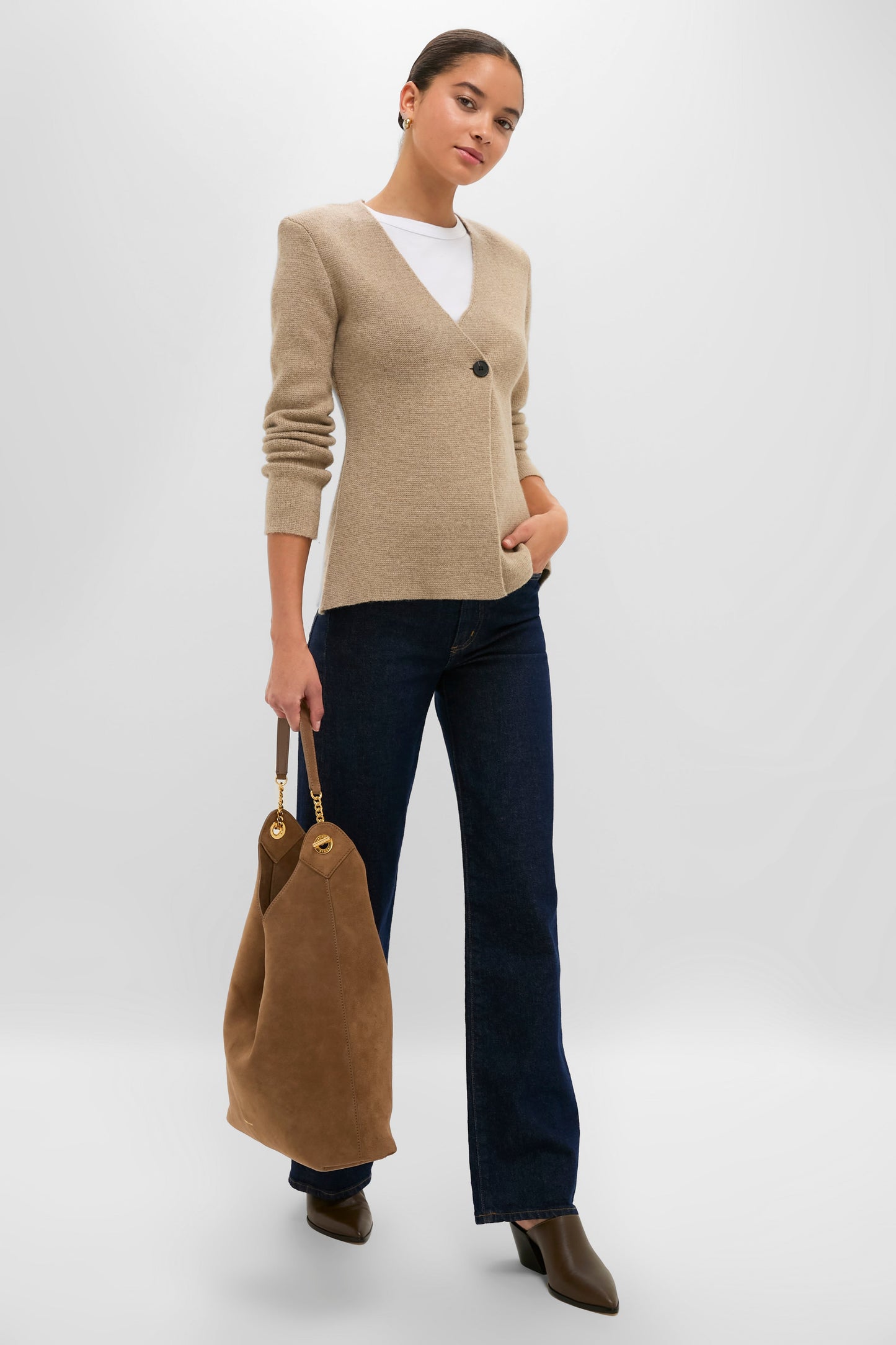 Bark Suede Jour Bag