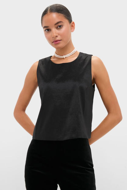 Black Taffeta Keating Top