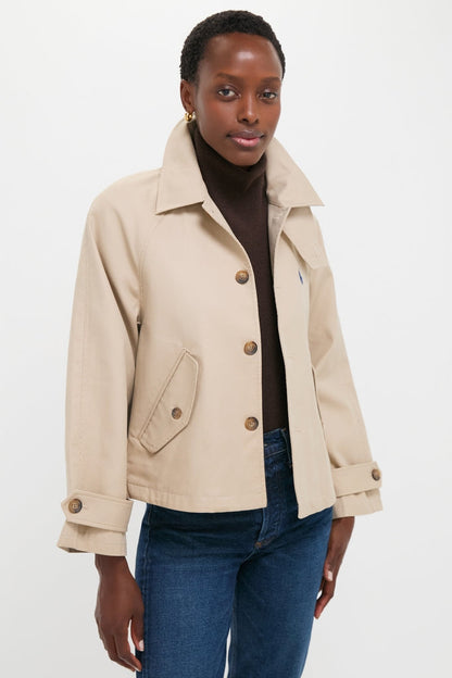 Beige Cotton Double Cloth Woven Jacket