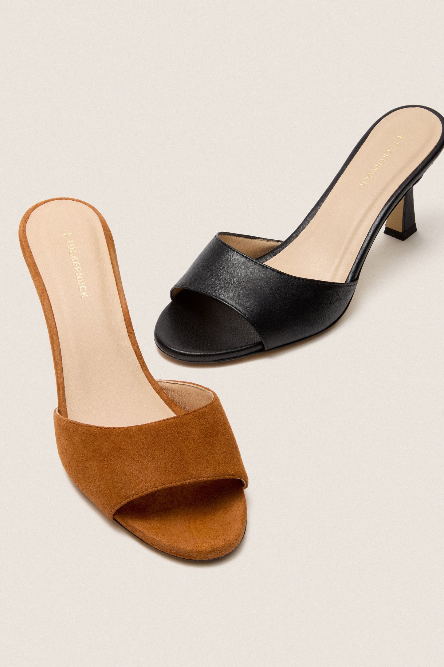 Black Leather Sky Heels