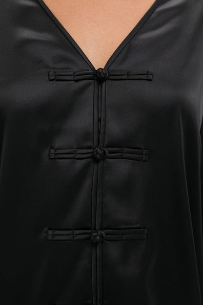Black Satin Tatiana Dress