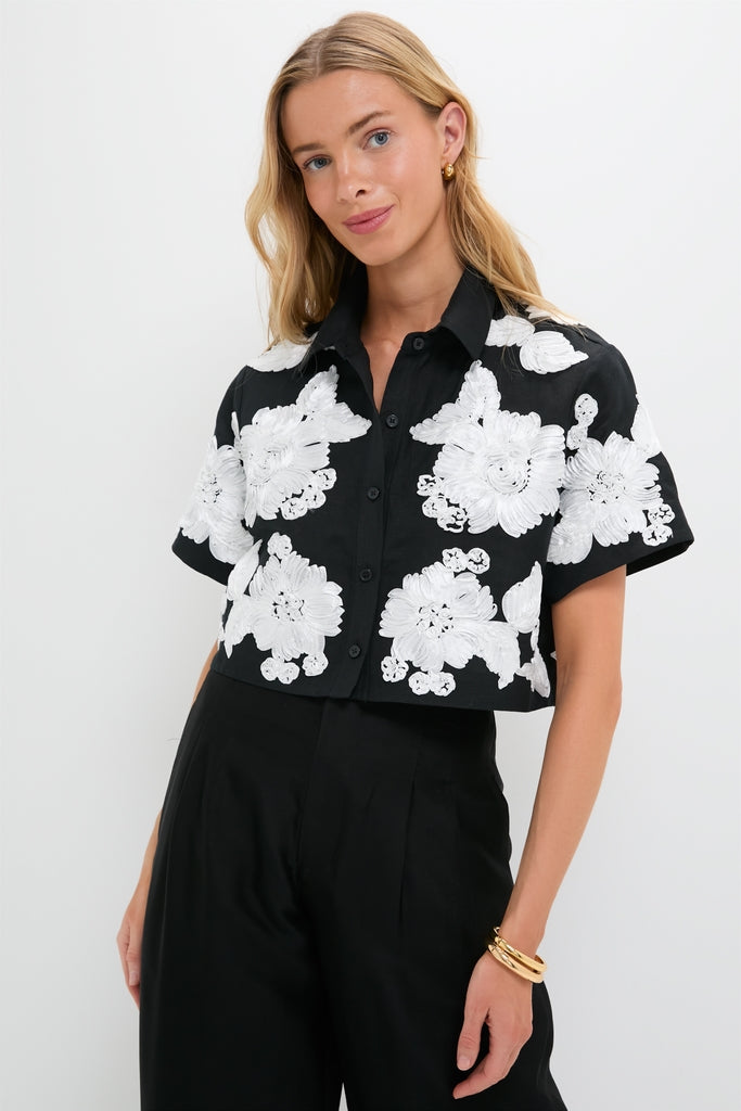 Black Multi Callie Camp Shirt