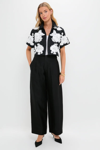 Black Multi Callie Camp Shirt