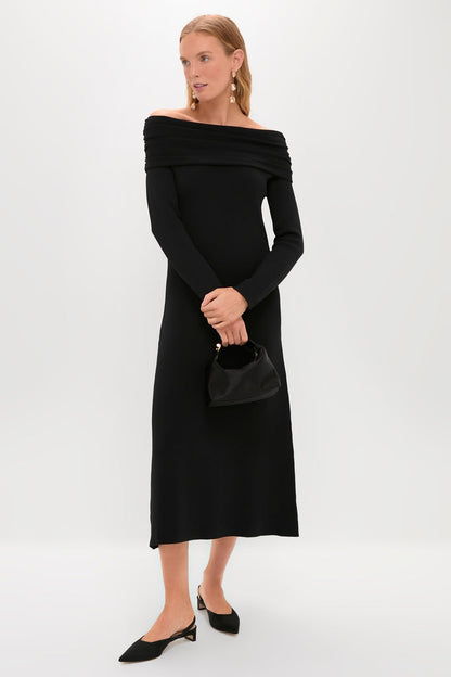 Black Off-the-Shoulder Ursula Maxi Dress