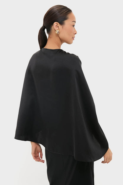 Black Satin Mountbatten Cape