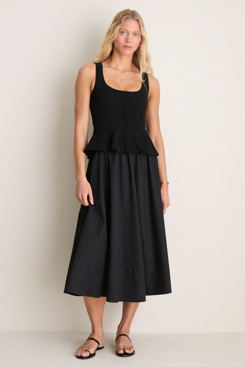 Black Peplum Cara Dress
