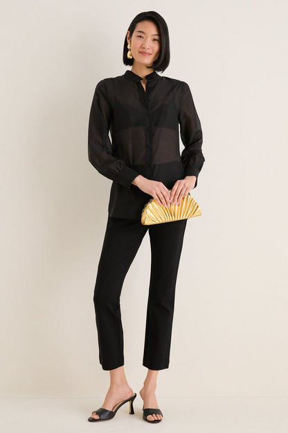 Black Sheer Organza Camelot Tunic