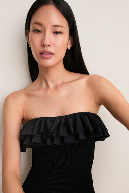 Black Ruffle Eloise One Piece