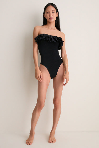 Black Ruffle Eloise One Piece