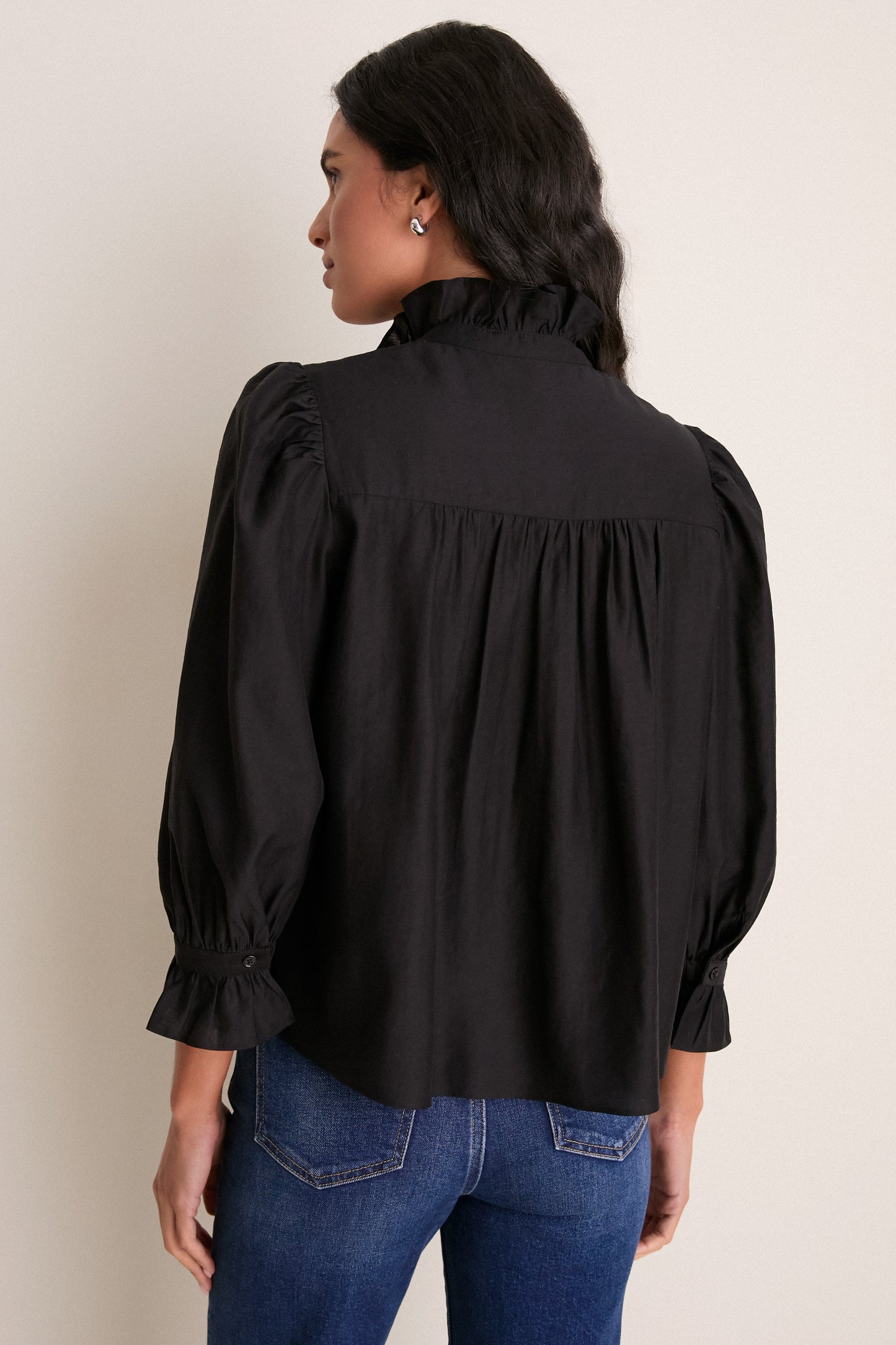 Black Ruffle Hannah Blouse