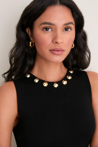 Black Knit & Gold Hardware Prescott Maxi Dress