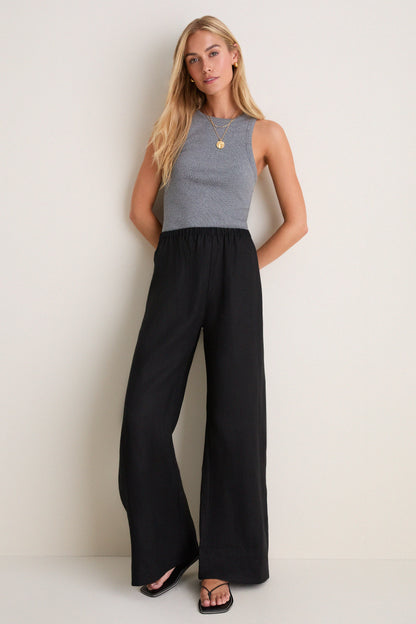 Black Linen Anya Pants