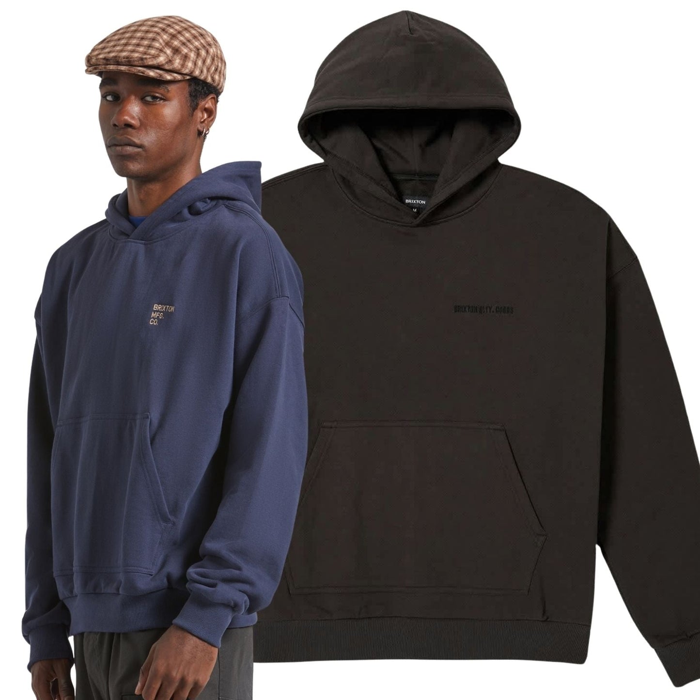 Brixton Mens Embroidered Heavyweight Oversized Hoodie